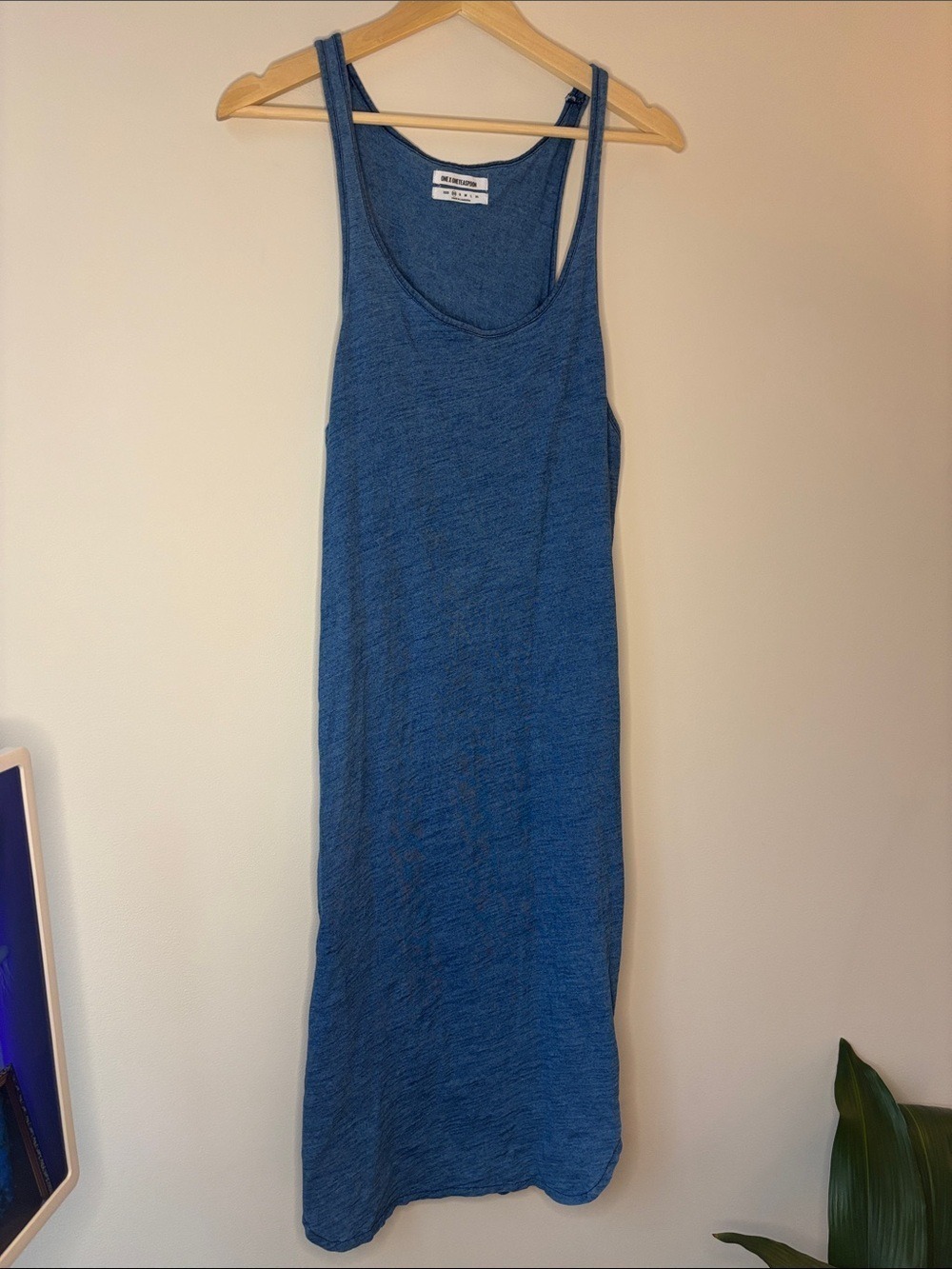 One Teaspoon Blue Tank Midi Dress Cotton